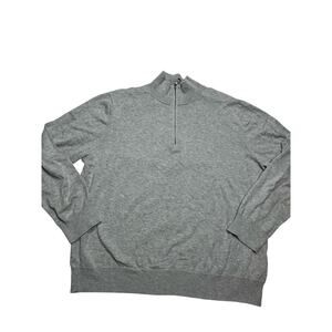 Brooks Brothers Supima Cotton Quarter Zip Sweater Men’s Large Gray Pullover